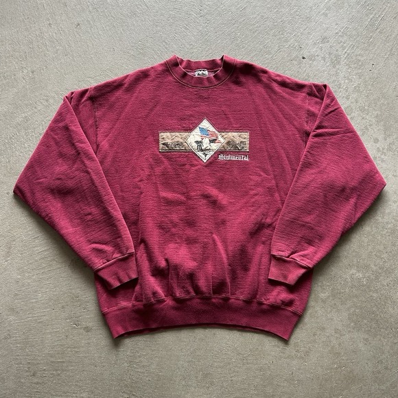 Fruit of the Loom Other - Vintage 90s Cow Sweatshirt Size XL Red Pasture Crewneck Outdoor Nature
